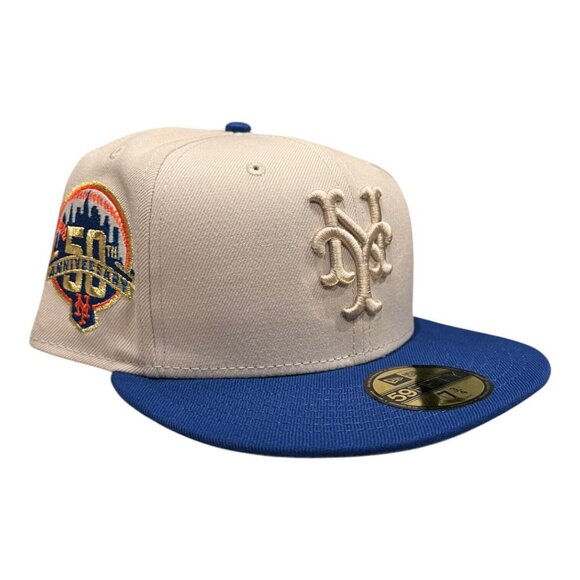 New Era New York Mets 59FIFTY Fitted Hat Cap Font Fusion Pack 50th Year - Picture 3 of 9
